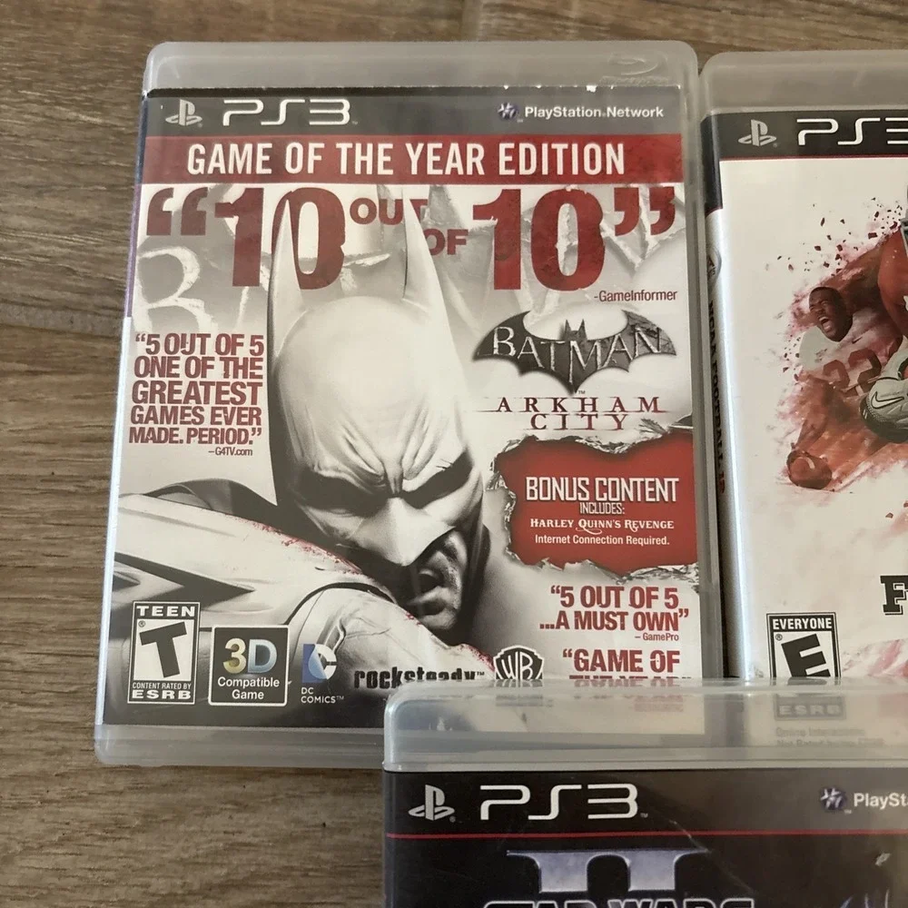 Lot Of 3 Sony PlayStation 3 PS3 Games Complete‎ Tested Football Batman Star Wars